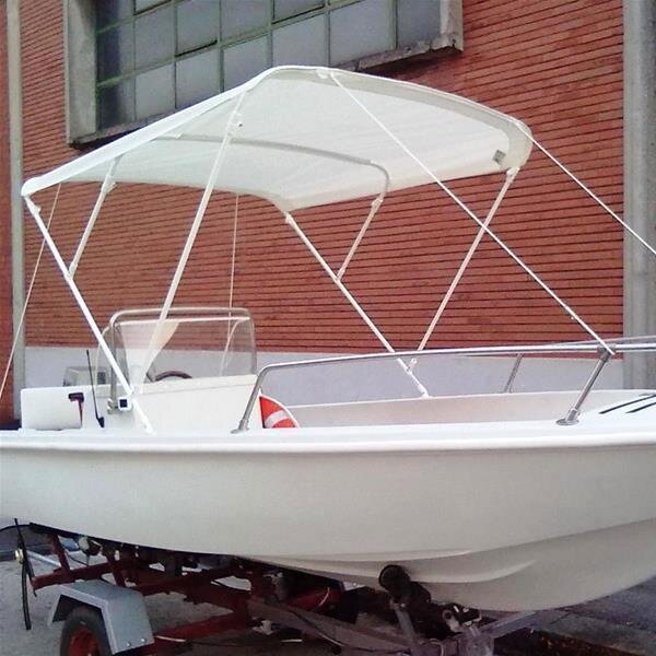 Bimini-Top / Sonnenverdeck ELEGANCE mit 3 Bögen / Höhe 140 cm - Breite 150 cm grau