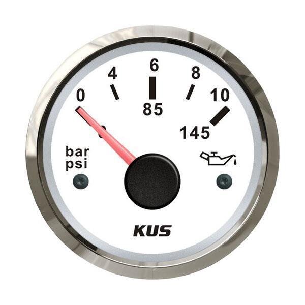 KUS analoge Öldruckanzeige / Öldruckmesser (10 bar) - weiß