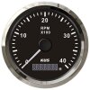 Compte-tours KUS avec compteur dheures de service pour moteurs in-bord 0-4000 tr/min - noir