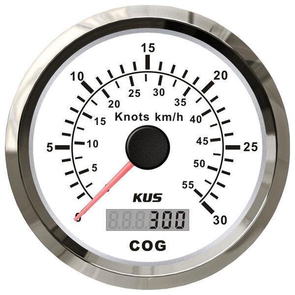 Tachimetro GPS KUS con indicatore analogico della velocità e indicatore digitale della rotta