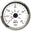 Compteur de vitesse analogique KUS à pression dynamique (0-35 mph / 60 km/h) - blanc