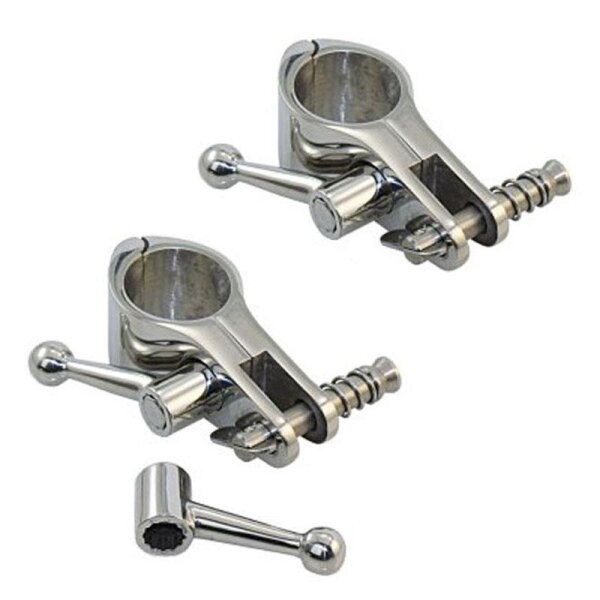 Set di accessori per ringhiere in acciaio inossidabile con leva di chiusura rapida per tendalini bimini - Ø 22 mm