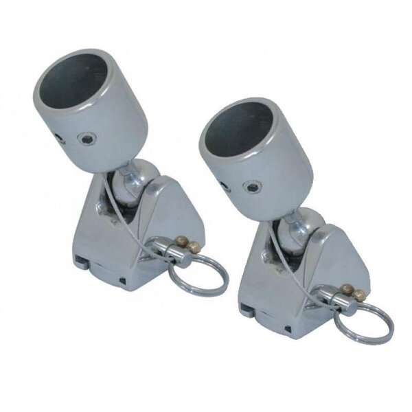 Jeu de ferrures de pont en acier inoxydable avec articulation à rotule à 360° pour tauds bimini - Ø 22 mm