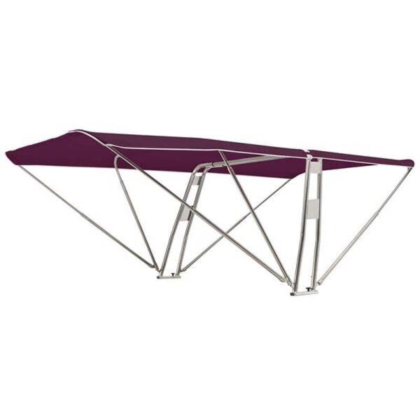 Bimini-Top / Sonnenverdeck SUPERIOR mit Geräteträger BARCA - Breite 200 cm / Höhe 130 cm - Burgundy (5034)