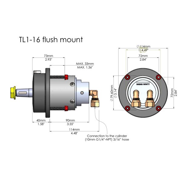 Direction hydraulique Hydrodrive MF75W pour moteurs hors-bord jusquà 75 ch