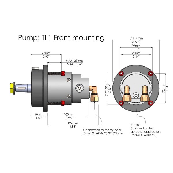 Hydrodrive Hydraulische Lenkung MF115-MRA für Aussenborder bis 120 PS