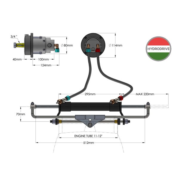 Hydrodrive Hydrauliklenkung MF175W Komplettkit für Außenborder bis 175 PS