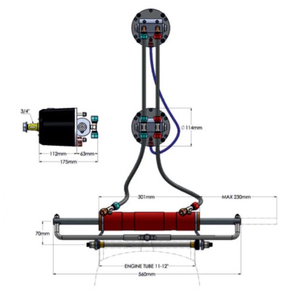 Kit de raccordement Hydrodrive TL2-40MRA-DS pour deuxième poste de pilotage / flybridge