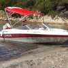 Bimini-Top / taud de soleil ELEGANCE avec 3 arceaux / hauteur 140 cm - largeur 185 cm rouge